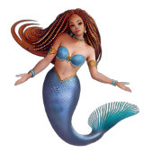 Afro-Amerikaanse zeemeermin Vinyl Naam Stickers