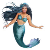 Afro-Amerikaanse zeemeermin Vinyl Naam Stickers