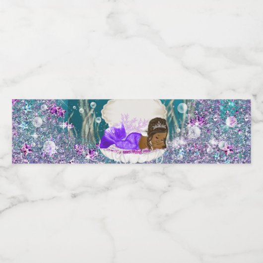 Afro-Amerikaanse Zeemeermin Waterfles Labels Etiket (Enkel label)