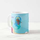 Afro-Amerikaanse Zeemeerminnaar Cute Custom Kinder Koffiemok (Voorkant links)