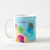 Afro-Amerikaanse Zeemeerminnaar Cute Custom Kinder Koffiemok (Links)