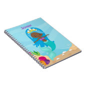 Afro-Amerikaanse Zeemeerminnaar Cute Custom Kinder Notitieboek (Rechterzijde)