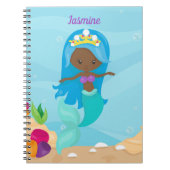 Afro-Amerikaanse Zeemeerminnaar Cute Custom Kinder Notitieboek (Voorkant)