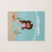 Afro-Amerikaanse Zeemeerminnelijke Kinder Legpuzzel (Horizontaal)