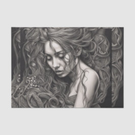 Afro-Amerikaanse zwart-witte vrouw decoupage Tissuepapier