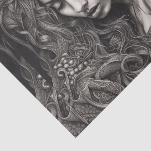 Afro-Amerikaanse zwart-witte vrouw decoupage Tissuepapier (Detail)