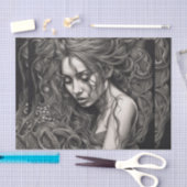 Afro-Amerikaanse zwart-witte vrouw decoupage Tissuepapier (Craft)