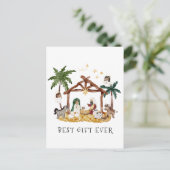 Afro-Amerikaanse zwarte Geboorte Kerstmis Briefkaart (Staand voorkant)