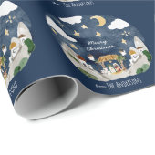 Afro-Amerikaanse zwarte Geboorte Kerstmis Cadeaupapier (Rol Hoek)