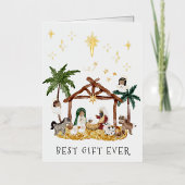 Afro-Amerikaanse zwarte Geboorte Kerstmis Folie Wenskaart (Voorkant)