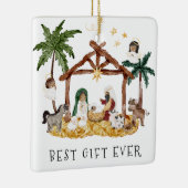 Afro-Amerikaanse zwarte Geboorte Kerstmis Keramisch Ornament (Rechts)