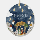 Afro-Amerikaanse zwarte Geboorte Kerstmis Keramisch Ornament (Links)