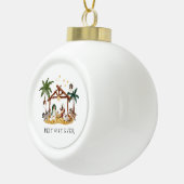 Afro-Amerikaanse zwarte Geboorte Kerstmis Keramische Bal Ornament (Rechts)