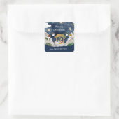 Afro-Amerikaanse zwarte Geboorte Kerstmis Vierkante Sticker (Tas)