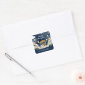 Afro-Amerikaanse zwarte Geboorte Kerstmis Vierkante Sticker (Envelop)