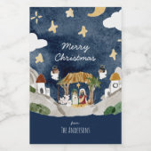 Afro-Amerikaanse zwarte Geboorte Kerstmis Voedselcontainer Etiket (Enkel label)