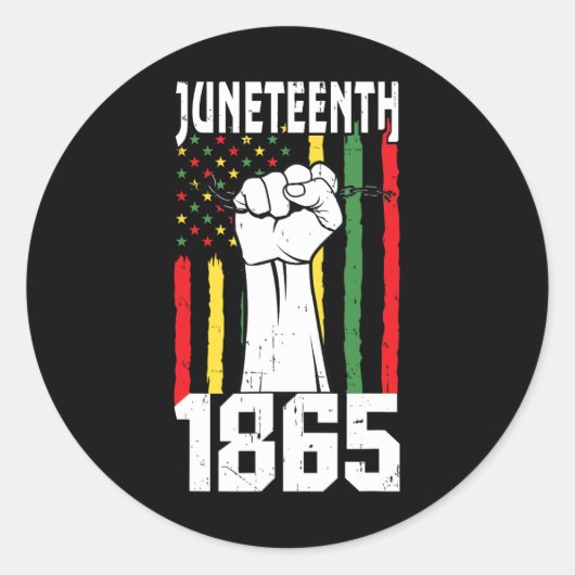 Afro-Amerikaanse zwarte geschiedenis 1865 Juneteen Ronde Sticker (Voorkant)
