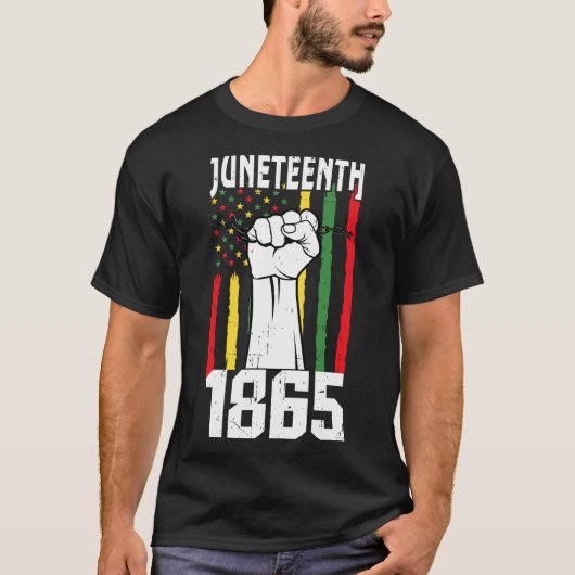 Afro-Amerikaanse zwarte geschiedenis 1865 Juneteen T-shirt (Voorkant)