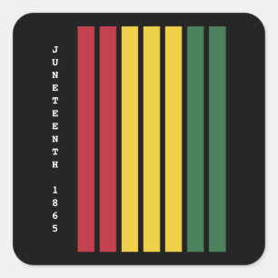 Afro-Amerikaanse zwarte geschiedenis 1865 Vierkante Sticker