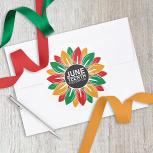 Afro-Amerikaanse zwarte geschiedenis Juneteenth Su Ronde Sticker