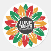 Afro-Amerikaanse zwarte geschiedenis Juneteenth Su Ronde Sticker (Voorkant)