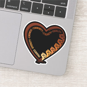 Afro-Amerikaanse Zwarte Geschiedenis Maand Valenti Sticker