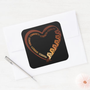 Afro-Amerikaanse Zwarte Geschiedenis Maand Valenti Vierkante Sticker