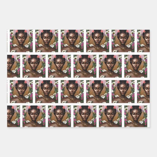 Afro-Amerikaanse zwarte godinnen Verjaardag Inpakpapier Vel (Voorkant 2)