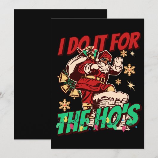 Afro-Amerikaanse zwarte kerstman grappig Feestdagenkaart (Voorkant / Achterkant)