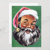 Afro-Amerikaanse Zwarte Kerstman Kerstmis Feestdagenkaart (Voorkant / Achterkant)
