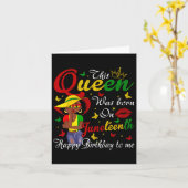 Afro-Amerikaanse Zwarte Koningin Happy Birthday Ju Kaart (Gele Bloem)