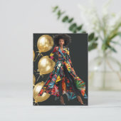 Afro-Amerikaanse Zwarte Koningin Melanin Sista Win Briefkaart (Staand voorkant)