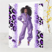 Afro-Amerikaanse Zwarte Koningin Melanin Sista Win Kaart (Gele Bloem)