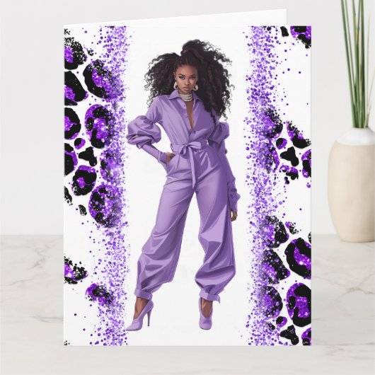 Afro-Amerikaanse Zwarte Koningin Melanin Sista Win Kaart (Voorkant)