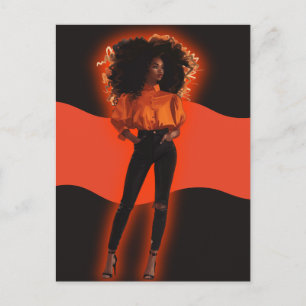 Afro-Amerikaanse Zwarte Koningin Melanine Sista Wi Briefkaart