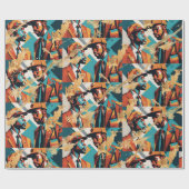 Afro-Amerikaanse zwarte Mannen Cadeaupapier (Vlak)