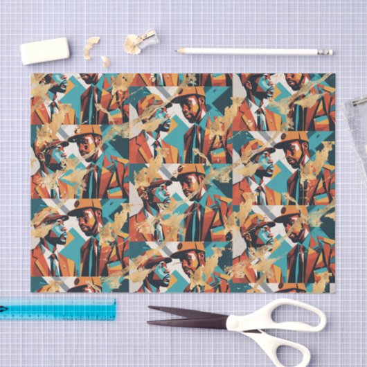 Afro-Amerikaanse zwarte Mannen Tissuepapier (Craft)