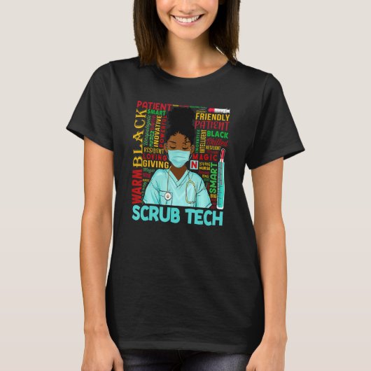Afro-Amerikaanse zwarte schurk Tech Black Hist T-shirt (Voorkant)