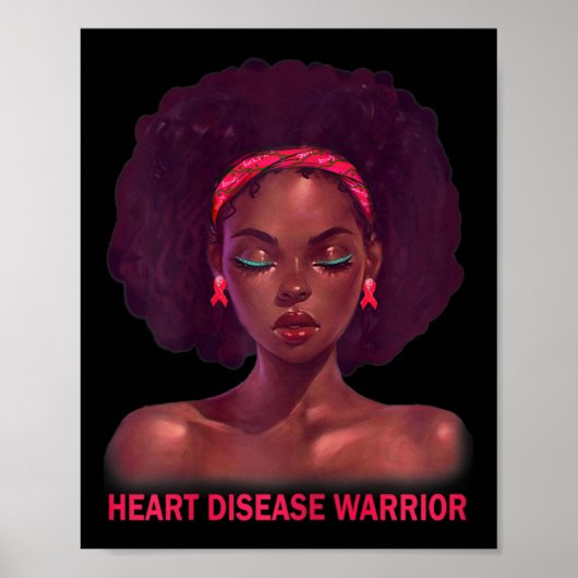 Afro-Amerikaanse zwarte vrouw hartziekte WA Poster (Voorkant)