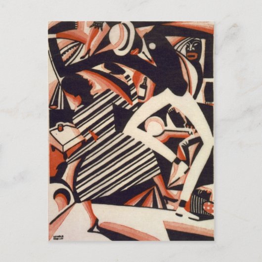 Afro-Amerikanen 1920 - Tekenen in twee kleuren Briefkaart (Voorkant)