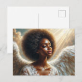 Afro Angel - Ethereal Black Woman Briefkaart (Voorkant / Achterkant)
