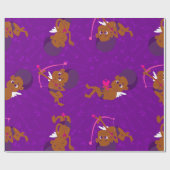 Afro Angel Zwarte Cupido Afrikaanse Cherub valenti Cadeaupapier (Vlak)
