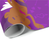 Afro Angel Zwarte Cupido Afrikaanse Cherub valenti Cadeaupapier (Rol Hoek)