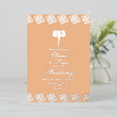 Afro Ankara Elephant Wedding geperst Folie Uitnodiging (Staand Voorkant)