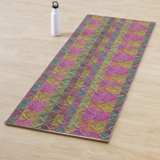 Afro Ankara Mud Cloth geïnspireerd | Twee Design Yogamat (In situ)