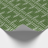 Afro Arrow Mud Cloth Design Green Cadeaupapier (Hoek)