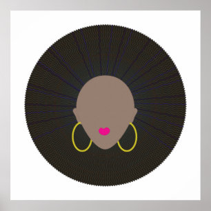Afro Art   Modern minimalistisch silhouetontwerp Poster