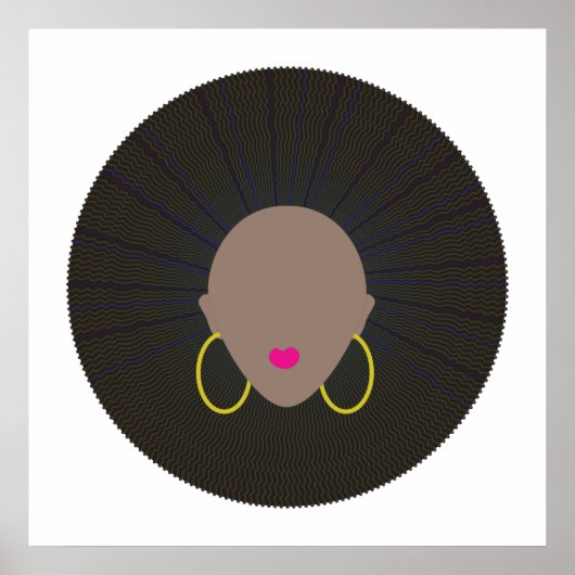 Afro Art | Modern minimalistisch silhouetontwerp Poster (Voorkant)