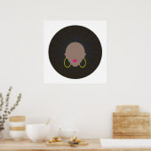 Afro Art | Modern minimalistisch silhouetontwerp Poster (Keuken)