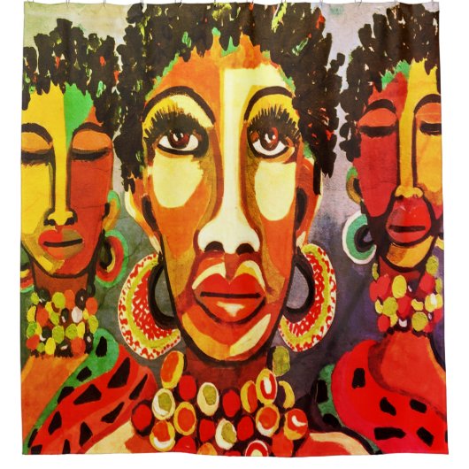Afro Art Shower-gordijn Douchegordijn (Voorkant)